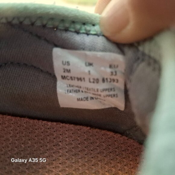 Merrell Kids Closed-Toe Sandals Size 2M Gray & Mint Green Leather/Textile Uppers - Picture 6 of 7